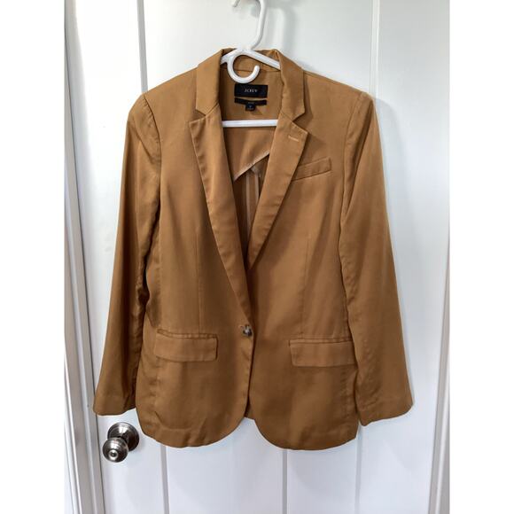 J. Crew Alfie Alfie Blazer in Gramercy Twill Single Breasted Jacket Brown Size 2 - Picture 2 of 11